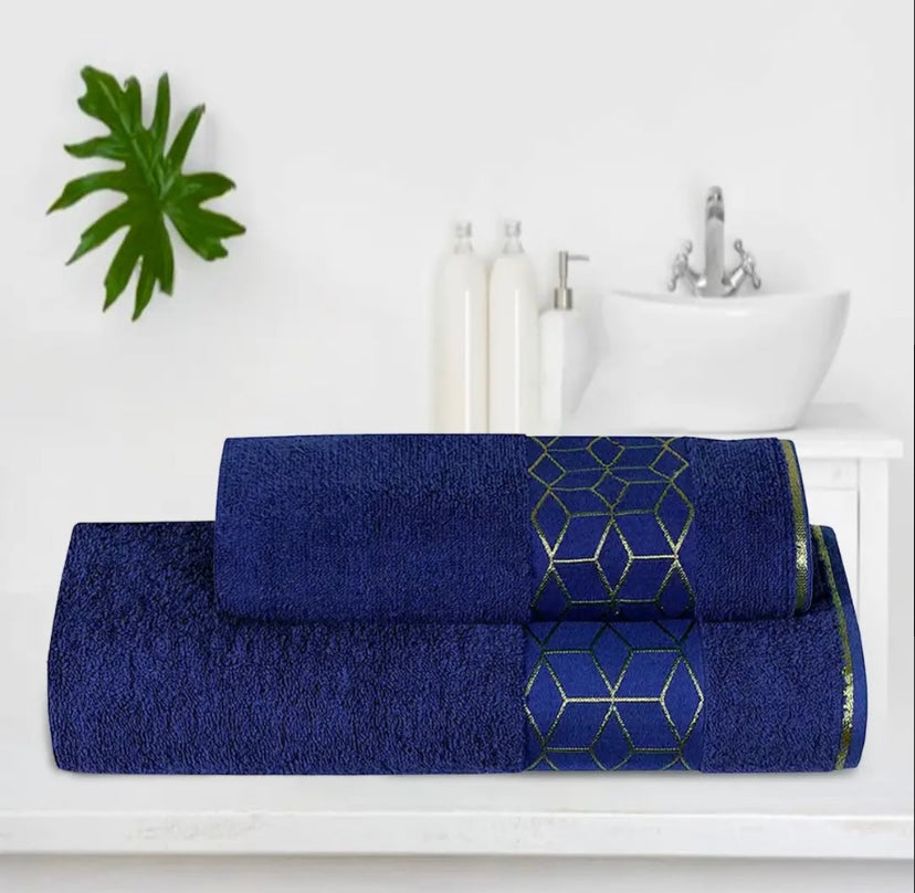 Sleek Design Pack of 2 Royal Blue Towel