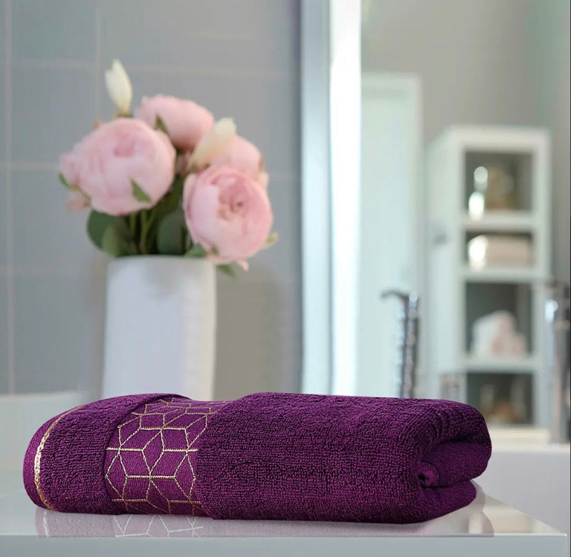 Purple Bath Towel 100% Cotton