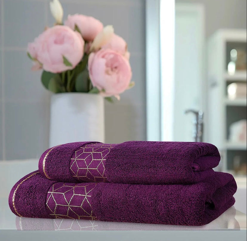 Purple Towel set of 2 Towels Bath  & Face Towel