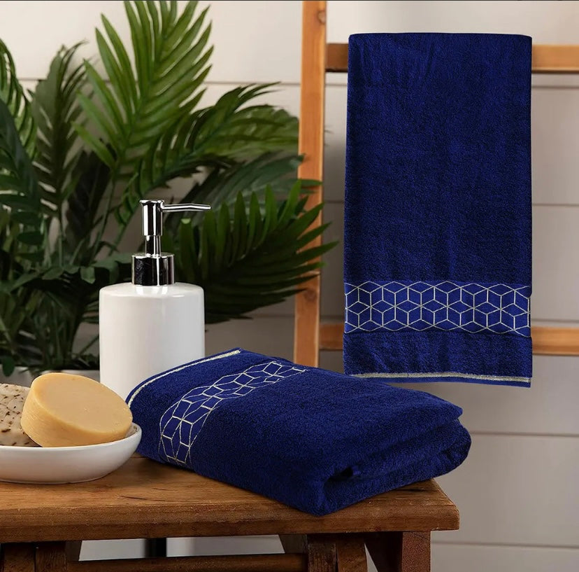 Sleek Design Pack of 2 Royal Blue Towel