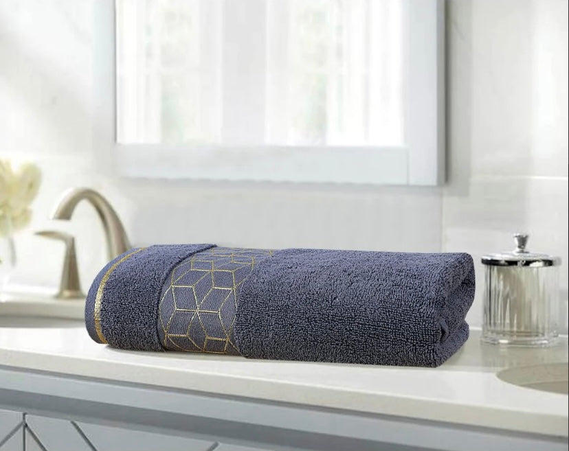 Sleek 100% Cotton Grey Bath Towel set of 2