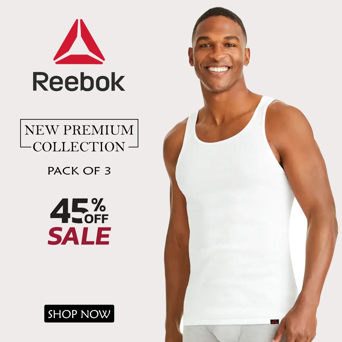 Reebook Premium Quality Vest (Under shirt) Pack of 3