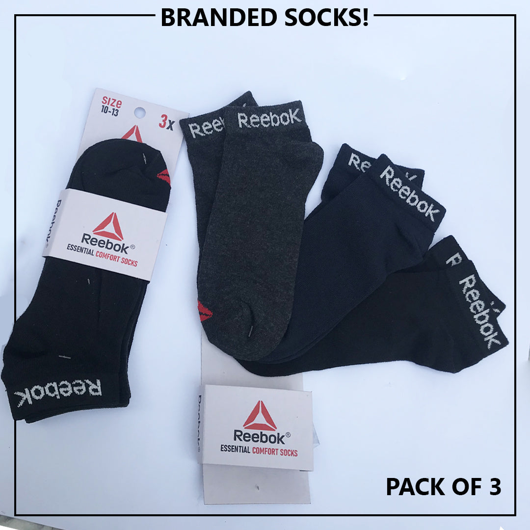 RBK Branded Ankle Socks Pack of 3